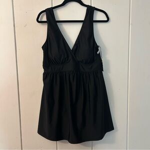 NWT Elegant Black Women's One-Piece Swim Dress